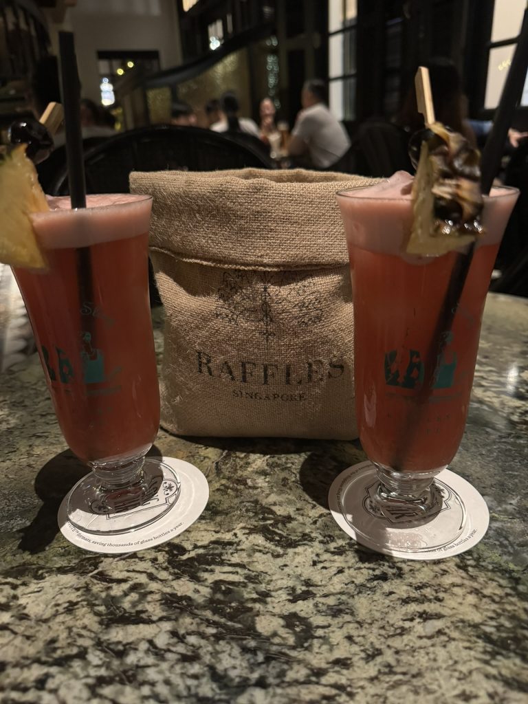 Singapore Slings at Raffles Long Bar