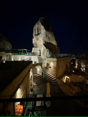 View from the roof terrace of Roc of Cappadocia, Goreme, Turkiye