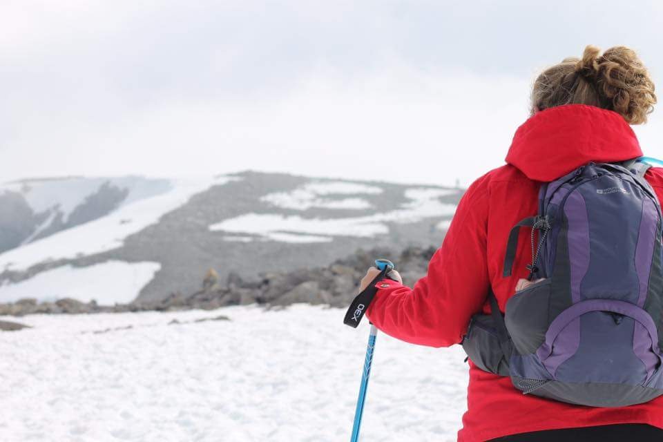 Lauren (Loz) looking towards the submit of Ben Nevis, Scotland.