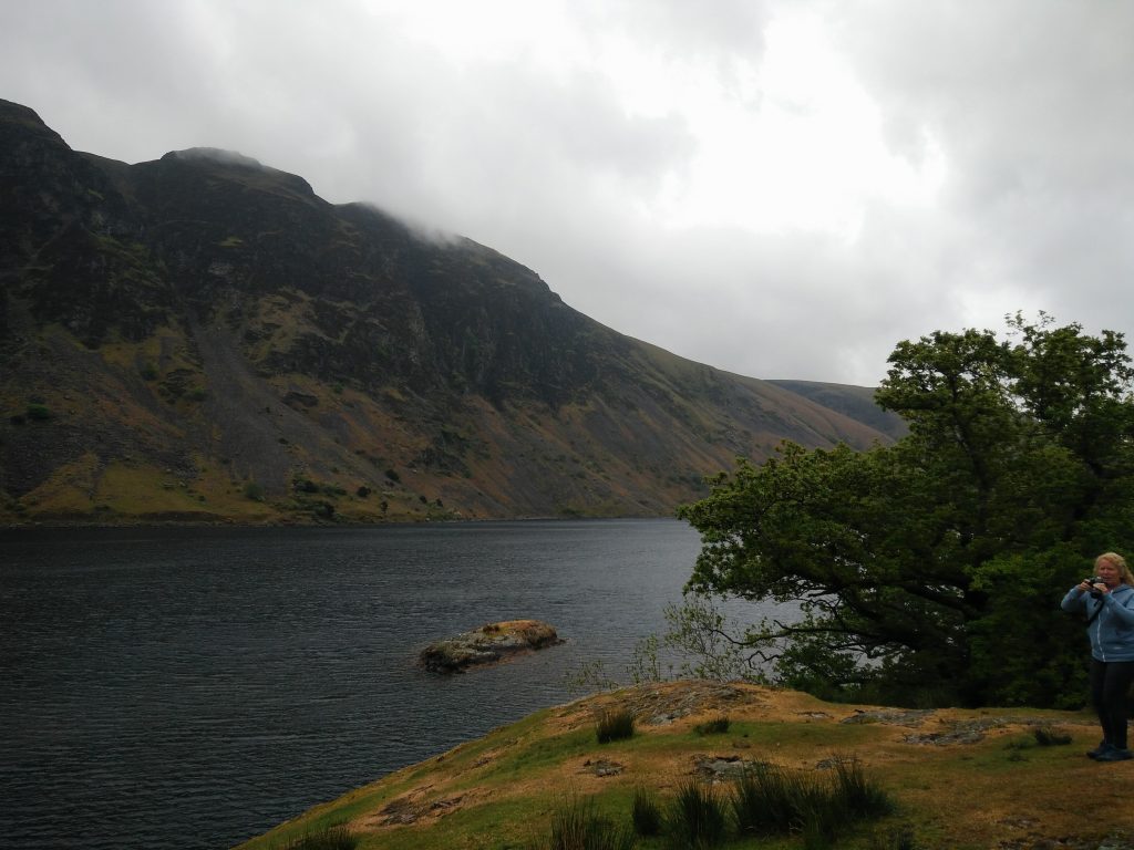 View of the mountains surrounding Scafell Pike, England.