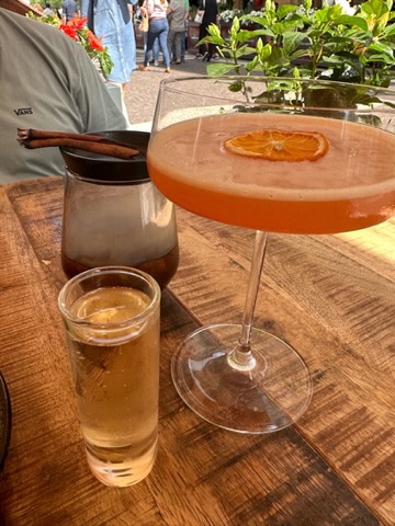 Cocktails by St Stephens Basilica, Budapest, Hungary.